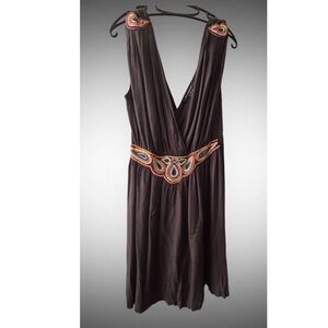 Vintage French Connection Grecian Dress with Beaded Embellishments